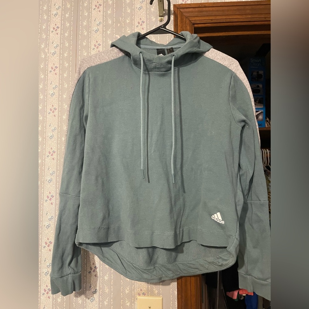 Adidas High-Low Cropped Hoodie
